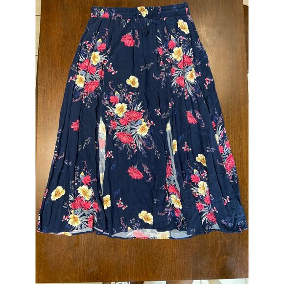 Torrid Floral Skirt Women 1 Slits Beach Travel Summer Adjustable Waist Stretch - Picture 1 of 11